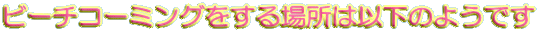 �r�[�`�R�[�~���O������ꏊ�͈ȉ��̂悤�ł� 